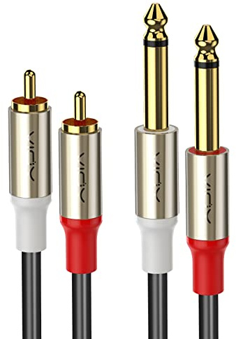 VIOY RCA to 1/4 Cable (6 ft), Gold-Plated Audiophile Dual 1/4 inch TS Mono to Dual RCA Unbalanced Stereo Patch Cords Audio Interconnect Cable…