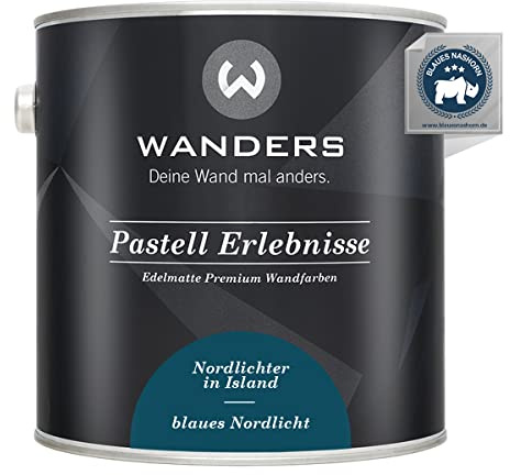 Wanders Pastell Erlebnisse 2,5L - Blaues Nordlicht/Dunkles Blau - Edelmatte Wandfarbe! Küchenmöbellack und Möbelfarbe. Kreidefarbe für Holz & mehr. Hohe Deckkraft, schnell trocknend