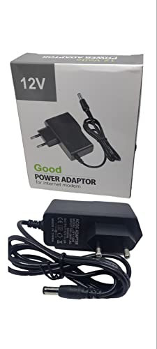 Alimentatore pc telecamere tablet 12 volt 12v 1a 1 ampere con connettore 5,5 x 2.1 cm 2 colori (Box Carton, Black)