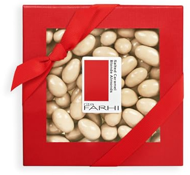 Rita Farhi Salted Caramel Blonde (White/Milk Mix) Chocolate Almonds in a Luxury Gift Box 210 g - New Palm Oil Free Recipe
