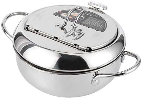 OKJHFD Freidora Estilo Japonés, Mini Olla Para Freír De Acero Inoxidable Con Termómetro Compatible Con Cocina De Inducción(S)