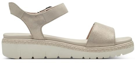 Tamaris - SANDALIA CON VELCRO AJUSTABLE PARA MUJER 1-28260-42 para: MUJER color: 179 CHAMPAGNE talla: 40