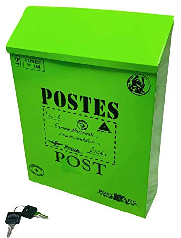Letter Boxes Wall Mounted Mailbox Outdoor Post Box Wall-Mounted Mailbox Antique American Retro Mail Postcard Box Multipurpose Letterbox Rainproof (Color : Blue)