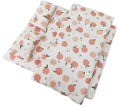 Puppenbettwäsche-Zubehör, Valentinstagsgeschenke, vorgetäuschtes Spielzeug, inklusive 1 Matratze, 1 Steppdecke und 2 Kissen für Puppenwiegen-Zubehör, Weiß