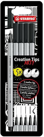 STABILO - Multi-Liner-Set - Creative Tips - ARTY - 5er Pack - schwarz