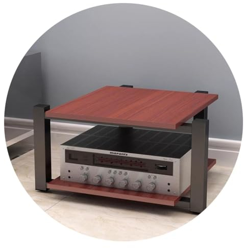 HiFi-Rack AV-Regal, 2/3/4-stufiger TV-Ständer Multifunktionale MDF-Regale Für AV-Verstärker Professionelles Lautsprecher-Tablett Stativ Lautsprecher-Rack Verstärker-Rack ( Color : Brown , S : 70*55*40