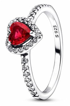 TOFBS Erhabenes Herz Ringe 925 Sterling Silber Cubic Zirconia Ring Statement Freundschaftsringe Verlobungsring Eheringe Promise Rings Schmuck Geschenk Für Damen Frauen (56)