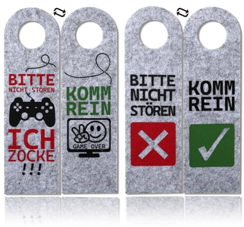 XIAONIU Bitte Nicht stören Türanhänger, Coole Sachen für Jungs, Gaming deko | 2Stück Zocker Geschenk, Gamer Zimmer Deko, Teenager Jungen Geschenk, geschenke für 10 11 12 13 14 jährige jungen