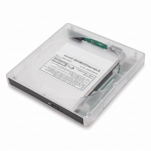 CD DVD BD Optisches Laufwerksgehäuse, Typ C USB3.0 5 Gbit/s Transparente Externe Laufwerksbox, Kompatibel für für , für Laptop