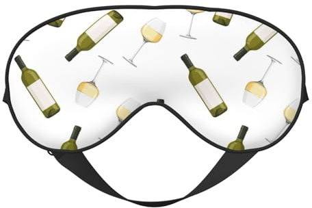 Schlafmaske, Augenmasken für Schlaf, Schlafmasken für Frauen und Männer, Verdunkelungs-Augenabdeckungen für Reisen/Schlafen, Champagnerflasche und Brille Augenmaske