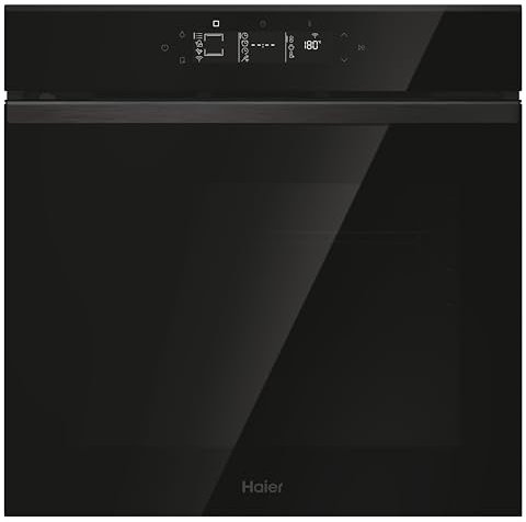 Haier ID Series 6 H6 ID66G3HTB - Horno Multifunción Hidrolitico, Conectividad WIFI, Capacidad 78L, Cocción multinivel, 17 Funciones, Display táctil, Guía Telescópica, 3 Cristales en puerta, Negro