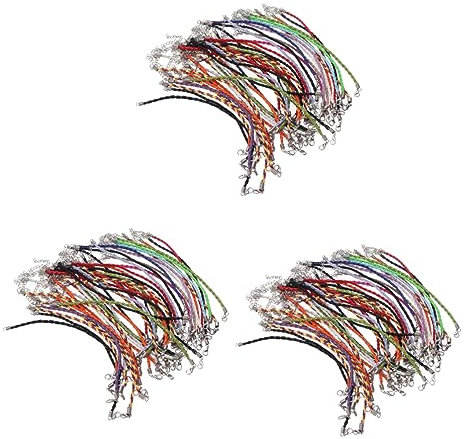 Sewroro 150stücke Multi-farbige Lederarmband-schnüre Geflochtene Armbandschnüre Mit Karabinerverschlüssen Für Schmuckherstellung Bastelmaterial Für Individuelle Armbänder Gemischte