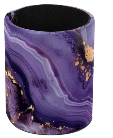 Eslifey Stifthalter, runder Stifthalter für den Schreibtisch, violett, Lavendel, Gold, Marmor, Textur, Stiftebecher, Make-up-Pinselhalter, Ständer, Display, Schreibtisch, Schreibwaren, Organizer für