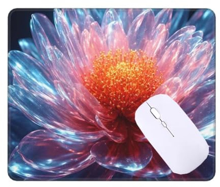 Small Mouse Mat, Mini Mouse Pad 14x11 inch, Pink Flowers Desk Mat, Non-Slip Rubber Base Waterproo Mousepad, Gaming Mouse Pad, for Women Men Wireless Mouse Laptops Keyboard Home Office Travel T-2924