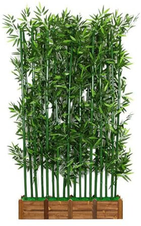cendbirut Bamboo Artificial Tree, Faux Bamboo Plant, Bamboo Plant with Encrypted Silk Leaves for Garden Yard Indoor Outdoor Decor, Privacy Waterproof Faux Bamboo Plants,50cm/8 Hole