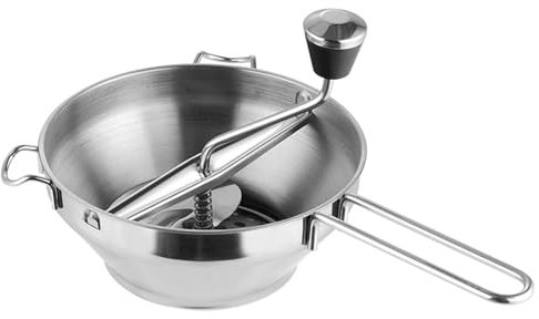 Rotary Food Mill Potato Ricer, with 3 Interchangeable Disks, Baby Foods, Stainless Steel 2-Quart Kitchen Mills, Easy Clean & Easy Assemble, Manual Operati, Great for Making Puree or Soups of Vegetable