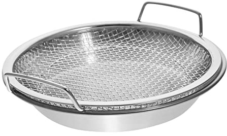 HOLIDYOYO Bandeja Escurridor De Aceite Para Freír Con Rejilla De Acero Inoxidable Plato De Bocadillo Para Servir Plato De Frutas Y Refrigerios 8.26 X 7.87 X 1.57 in