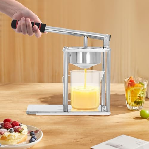 Exprimidor manual de acero inoxidable, 500 ml, vaso medidor de 30 cm, mango para sandía, uvas, granadas