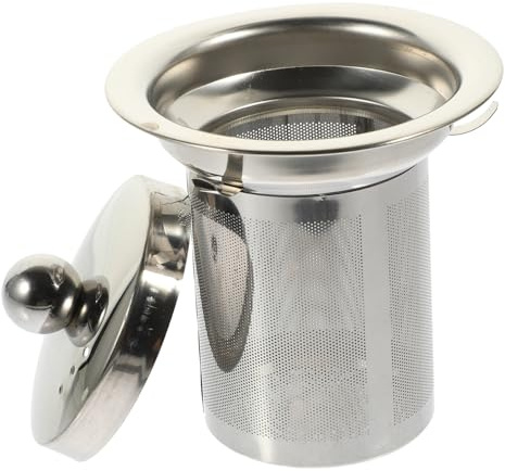 ADOCARN Stainless Steel Tea Strainer Insert with Lid Mesh Tea Pot Replacement Infuser Home Supplies Filter for Loose Leaf Brewing Lightweight and Compact Design