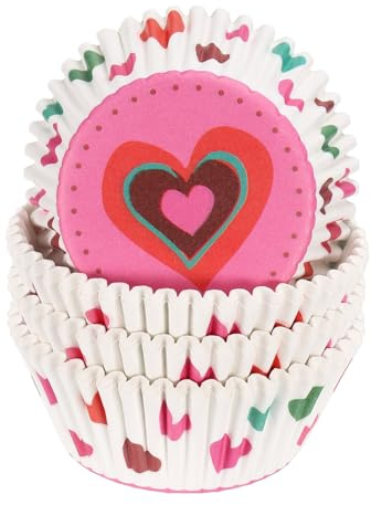 sourcing map Lot de 100 doublures à cupcakes de taille standard pour muffins en papier sulfurisé pour fête, mariage, amour