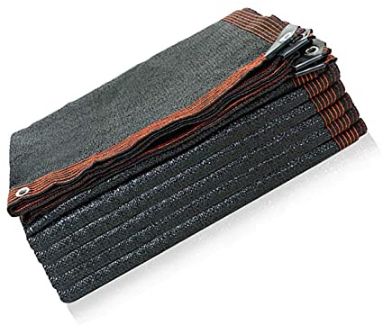 Tela de sombra negra de 7 x 7 m, red de protección solar resistente a los rayos UV, para jardín, cochera, pérgola, tela con ojales, ideal para uso en invernadero y patio