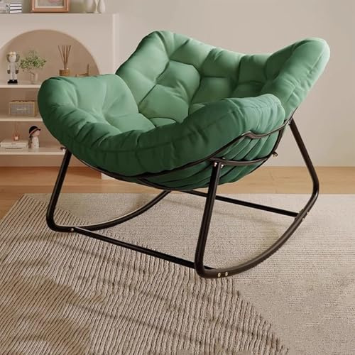 KOGTYB Sedia a dondolo Patio, sedia a dondolo esterna, sedia papasana interna, poltrona vimini vimini, per camera da letto, salotto, portico, giardino(Green)