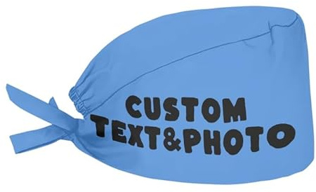 Personalisierte chirurgische Kappe mit individuellem Fototext, waschbar, Unisex, Duschhaube für medizinisches Spa, Salon, Männer und Frauen, wiederverwendbar