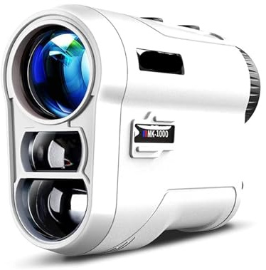 Telemetro laser da golf 600 m/800 m/1000 m con pendenza e blocco dell'asta della bandiera, vibrazione for golf, caccia e rilievi topografici.(White-rechargeable,1000M)