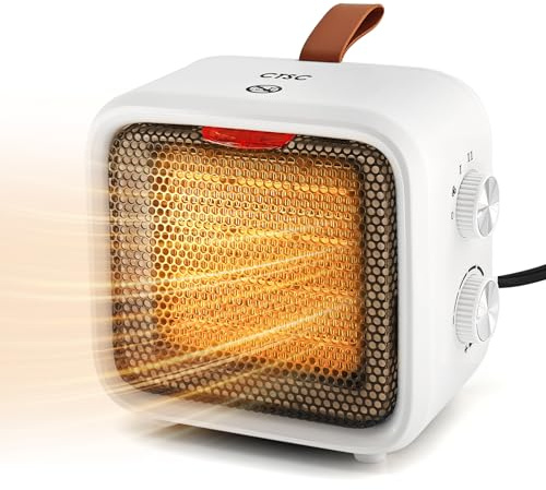 CTSC Space Heater, 1500W Space Heaters for Indoor Use with Thermostat, High-efficiency PCT heating material, Safe and Quiet Portable Heater with Heating and Fan Modes for Bedroom, Home and Office