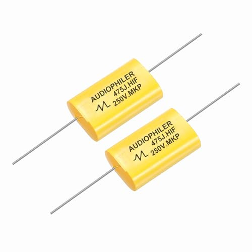 sourcing map Condensatore divisore ad alta frequenza da 4,7 uF, 286 V, per altoparlanti audio, crossover, non polarità, in polipropilene, MKP, condensatori a film MKP, 2 pezzi