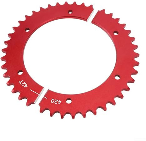 Ruota dentata rossa a 42 denti per catena 420 compatibile con Predator 212cc 196cc e Powerhorse per mini bici Go Kart ruota posteriore in lega di alluminio