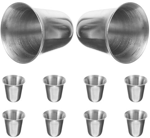 PACKOVE 10pcs Stainless Steel Communion Cup for Religious Use, Easy-to-Clean and Space-Saving Storage, Sturdy Silver Chalice Cup Suitable for Church and Outdoor Events