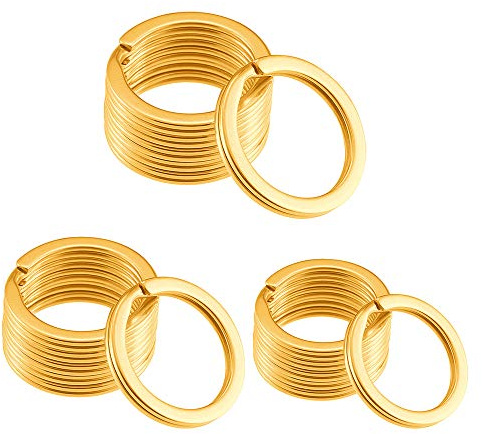 Gimars Schlüsselringe, Edelstahl Schlüsselring Split Ringe,40Stk. Schlüsselanhänger Ringe für Auto, Haus, Schlüssel Zubehör, Ø 20mm,25mm,28mm,32mm