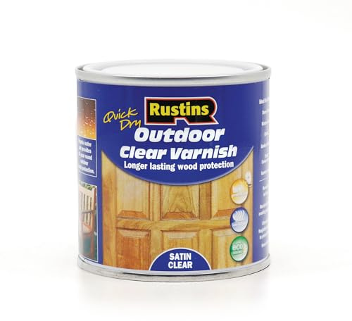 Rustins Quick Dry Outdoor Varnish Satin - Clear 250ml (Twin Pack)