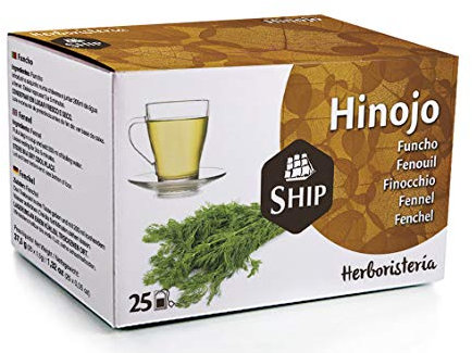 Ship - Infusión de Hinojo - Caja de 25 Unidades - Liquido- Favorece la Digestión y Alivia los Síntomas del Resfriado - Acción Antiinflamatoria - Regula el Ciclo Hormonal - Infusiones y Tés