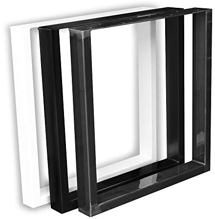 1 Paar (2 Stück) BestLoft Kufen – Tischkufen im Industriedesign aus Rohstahl (100x72cm, Schwarz Pulverbeschichtet)