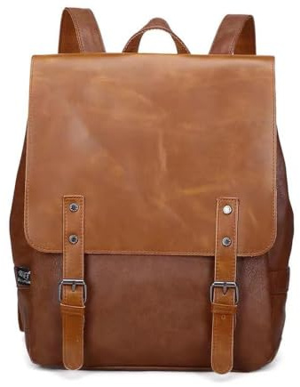 FANDARE Unisex Rucksäcke Wasserdicht Schultertasche Schulranzen für 12.9 Zoll Laptoprucksack Herren Damen Schulrucksack Schultasche für Arbeit Wandern Reisen Camping Schule Daypacks Braun