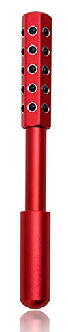 Radiance Roller – Germanium-Stein, belebende Gesicht/Augen/Körper, Massagerolle für Hautstraffung/Straffung, Entschwellung, Anti-Aging- und Spannungslinderung (Rot)