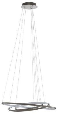 Lucande LED Ezana dimmbar (Modern) in Alu aus Metall (1 flammig,) Wohnzimmerleuchte