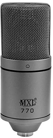 MXL Microfono a condensatore 770 per podcasting, canto, registrazione in studio domestico, giochi e streaming | XLR | Diaframma grande | Cardiod (grigio)