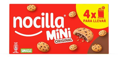 Nocilla, Mini Cookies, Original, Minigalletas con Gotas de Chocolate, Rellenas con Nocilla Original, sin Aceite de Palma - 160g (El embalaje puede variar)