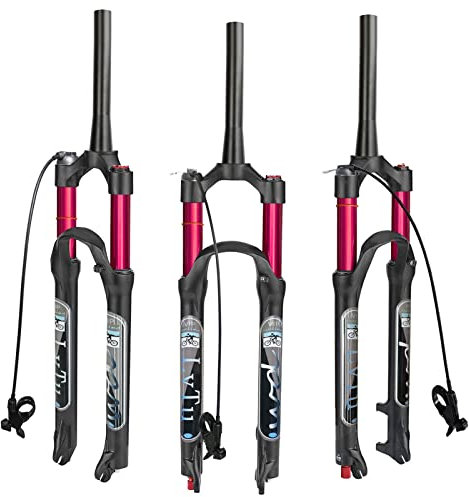 LvTu MTB Fahrrad Vorder Gabel 26 27,5 29 Zoll 120mm Federweg FO20-RK21, Ultraleicht Scheibenbremse Fahrrad Federung Luftgabel 9mm QR Zugstufeneinstellung