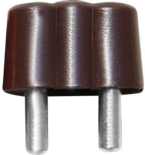 BELI-BECO 61/15 Doppelstecker - Miniatur-Bananenstecker mit 8mm Stiftabstand und Stift-Ø: 2,6mm - 3 Stück (Braun)