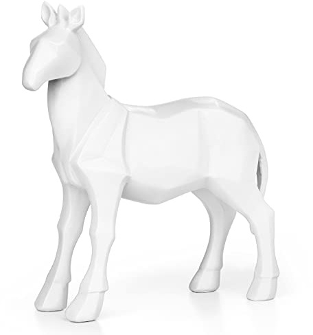 Moritz Polygonal Deko Pferd Ponny Fohlen Dekoration weiß Geschenk Geometrische Figuren Modern Dekor Skulptur Statue Tier