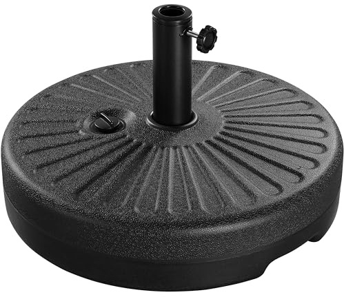 Yaheetch Base de Sombrilla Rellenable de 22kg Agua / 36kg Arena 50cm Negro