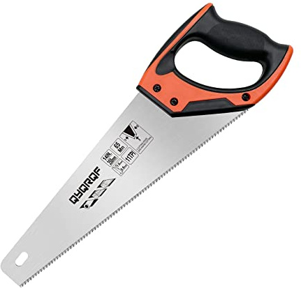 QYQRQF 14 Inch Hand Saw, Heavy Duty Wood Saw with Ergonomical Handle Rust-proof Handsaw for Sawing Pruning Gardening Wood Plastic and Drywall (orange)