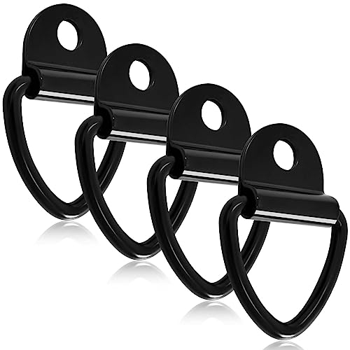 4 Pcs D Anello di Ancoraggio, 8,5 x 6 cm D Gancio di Ancoraggio, D Anello di Ancoraggio, Carico 400-500 kg Anelli di Fissaggio Ganci, per Furgoni, Kayak, Fuoristrada, Bulloni di Ancoraggio su Camion