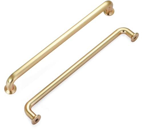 Malimali 10 Pack 7-1/2 Inch Brushed Brass Kitchen Cabinet Handles Wardrobes Pulls, Antique Dresser Drawer Pulls Farmhouse Kitchen Hardware for Cabinets Cupboard Closet