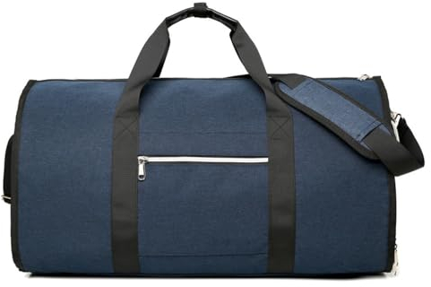 Hixingo Handgepäck-Kleidersack, Umwandelbarer Anzugtasche, Kleidersack, Weekender Nachttasche mit Schuhbeutel, 2-in-1-Hängekoffer-Reisetaschen - Koffer - Reisetasche (55x26x31cm,Marineblau)