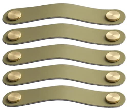 Vintage-Keramik-Schubladenknöpfe, Schrank-Garderoben-Schleifengriffe, 5 Stück, Küche, PU-Möbelknöpfe, Kleiderschrank-Zuggriff-Knopf, mehrfarbiger Schubladen-Türknauf, handgefertigter Leder-Schrankgrif